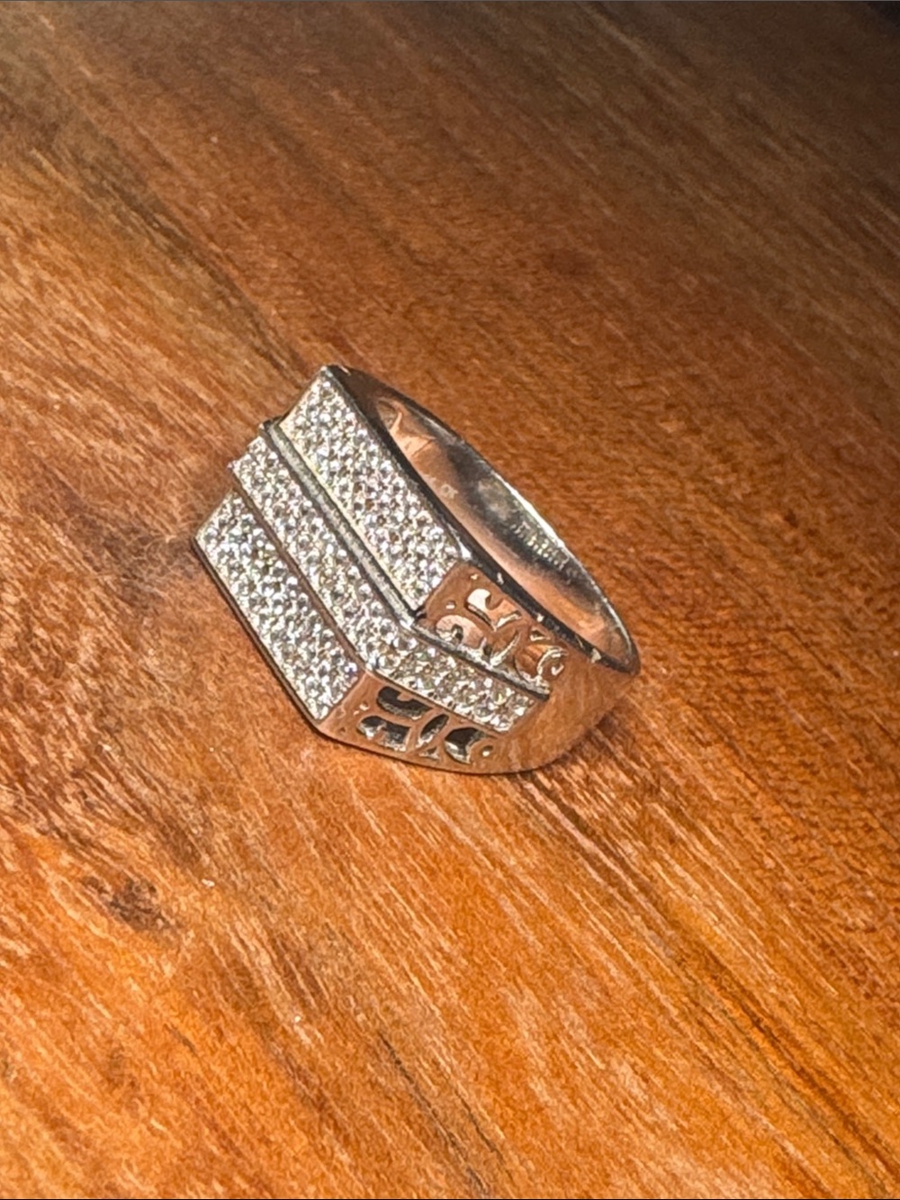 Silver Pavé Statement Ring - 925 Silver and diamonds 10.75